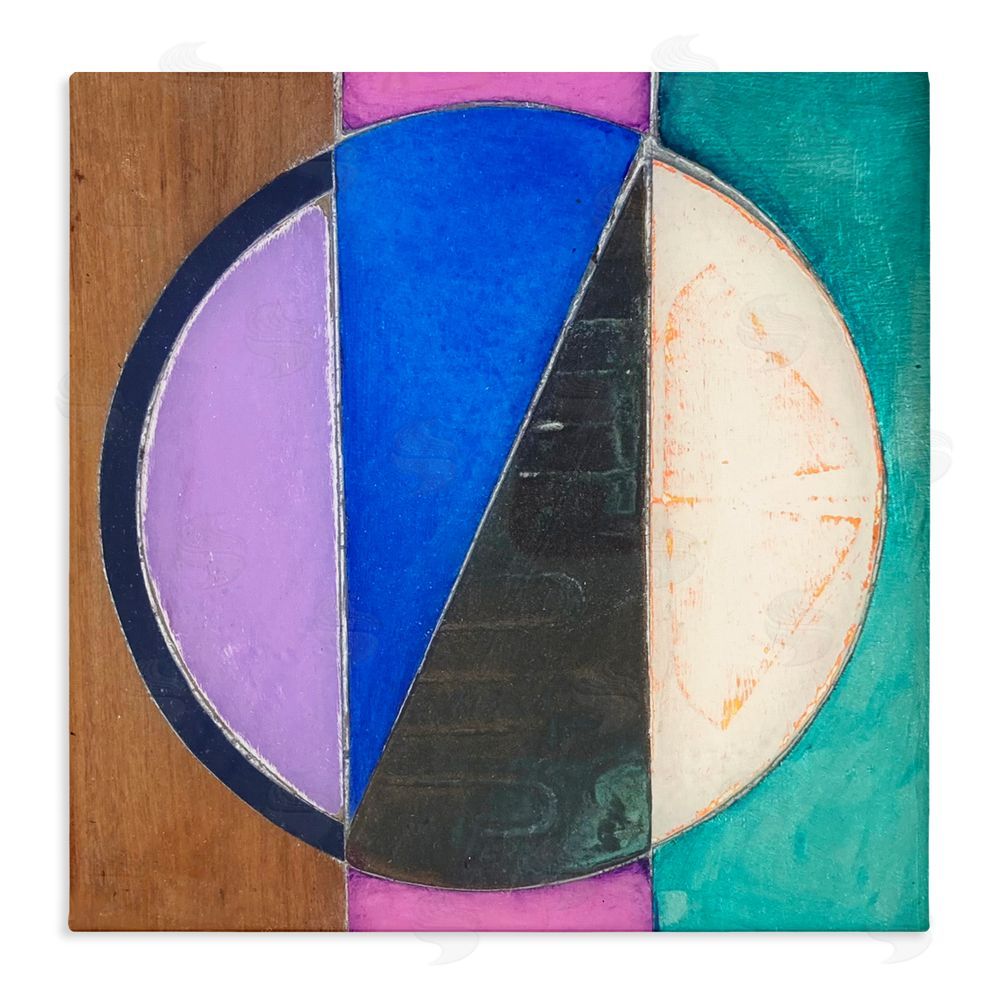 Matthew Finger Split Symmetry Circle Stretched Canvas Wall Art Print