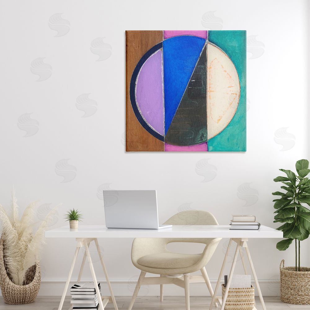 Matthew Finger Split Symmetry Circle Stretched Canvas Wall Art in Room