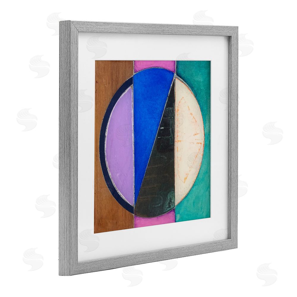 Matthew Finger Split Symmetry Circle Gray Framed Print Under Glass Wall Art