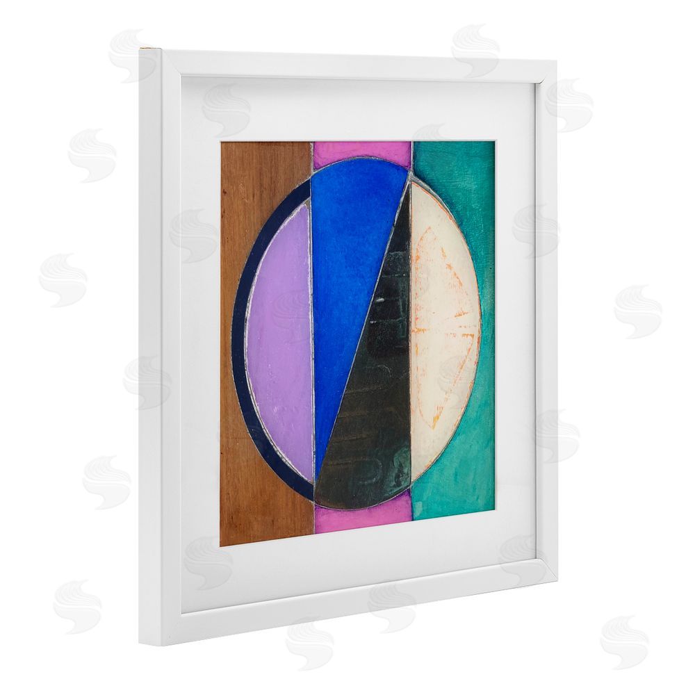 Matthew Finger Split Symmetry Circle White Framed Print Under Glass Wall Art