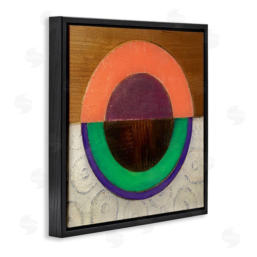 Matthew Finger Horizontal Split Circle Black Floating Frame Canvas Wall Art Print