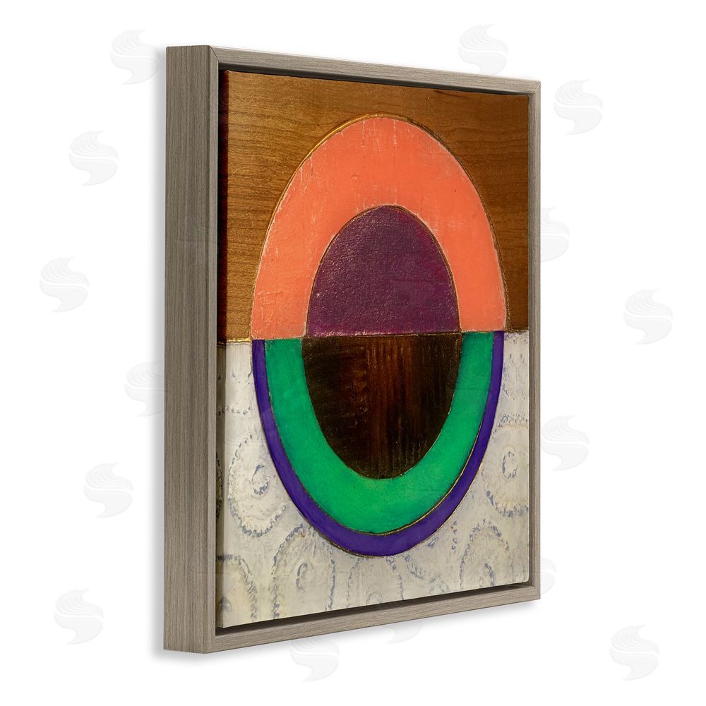 Matthew Finger Horizontal Split Circle Brown Floating Frame Canvas Wall Art Print