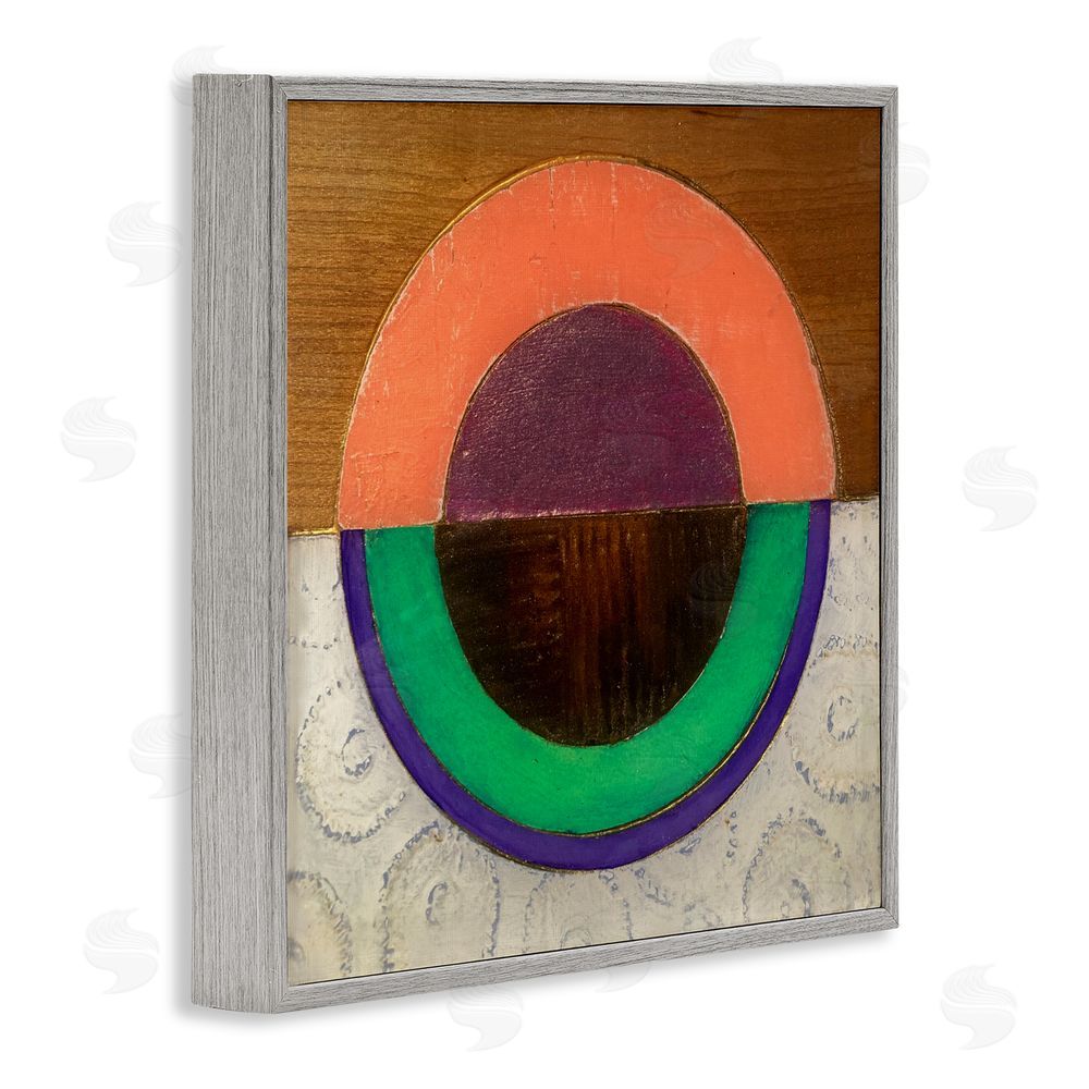 Matthew Finger Horizontal Split Circle Gray Framed Giclee Wall Art Print