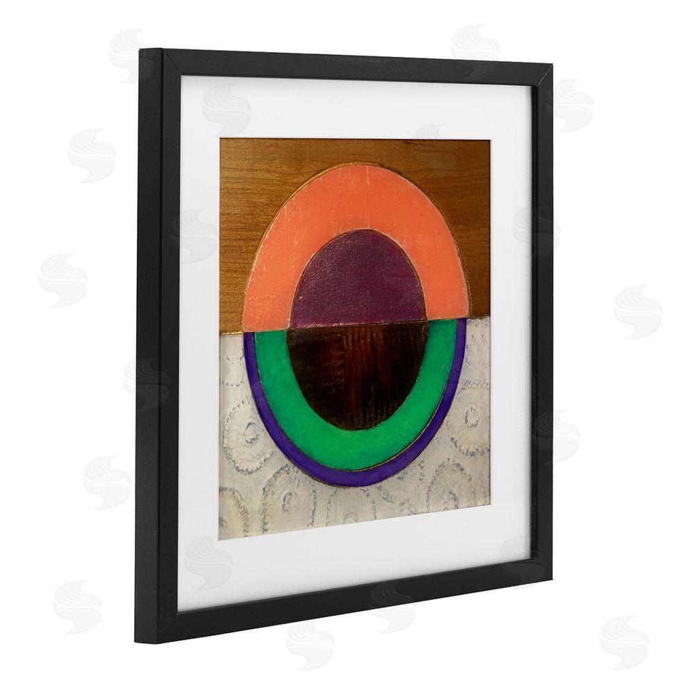Matthew Finger Horizontal Split Circle Black Framed Print Under Glass Wall Art