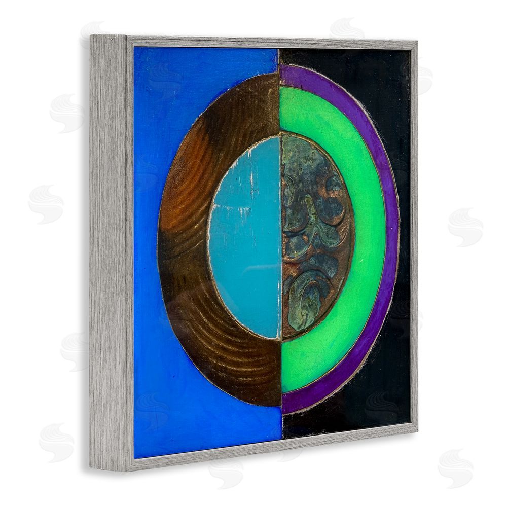 Matthew Finger Nocturnal Circle Symmetry Gray Framed Giclee Wall Art Print