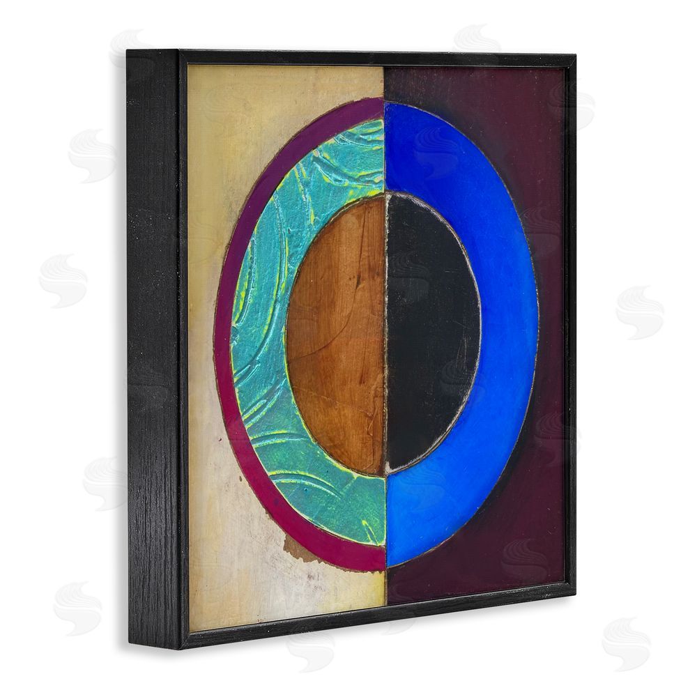 Matthew Finger Nautical Split Circle Black Framed Giclee Wall Art Print