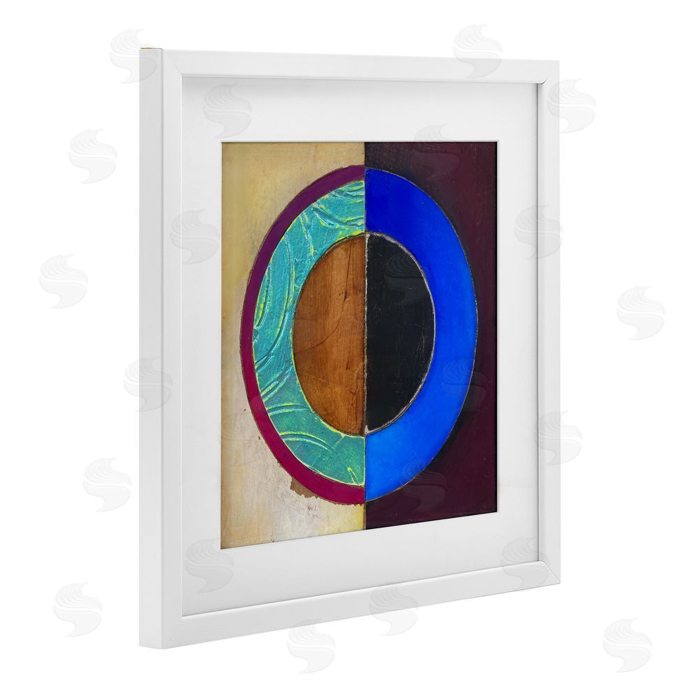 Matthew Finger Nautical Split Circle White Framed Print Under Glass Wall Art