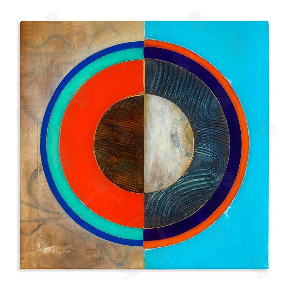 Matthew Finger Red Arc Summer Circle Stretched Canvas Wall Art Print