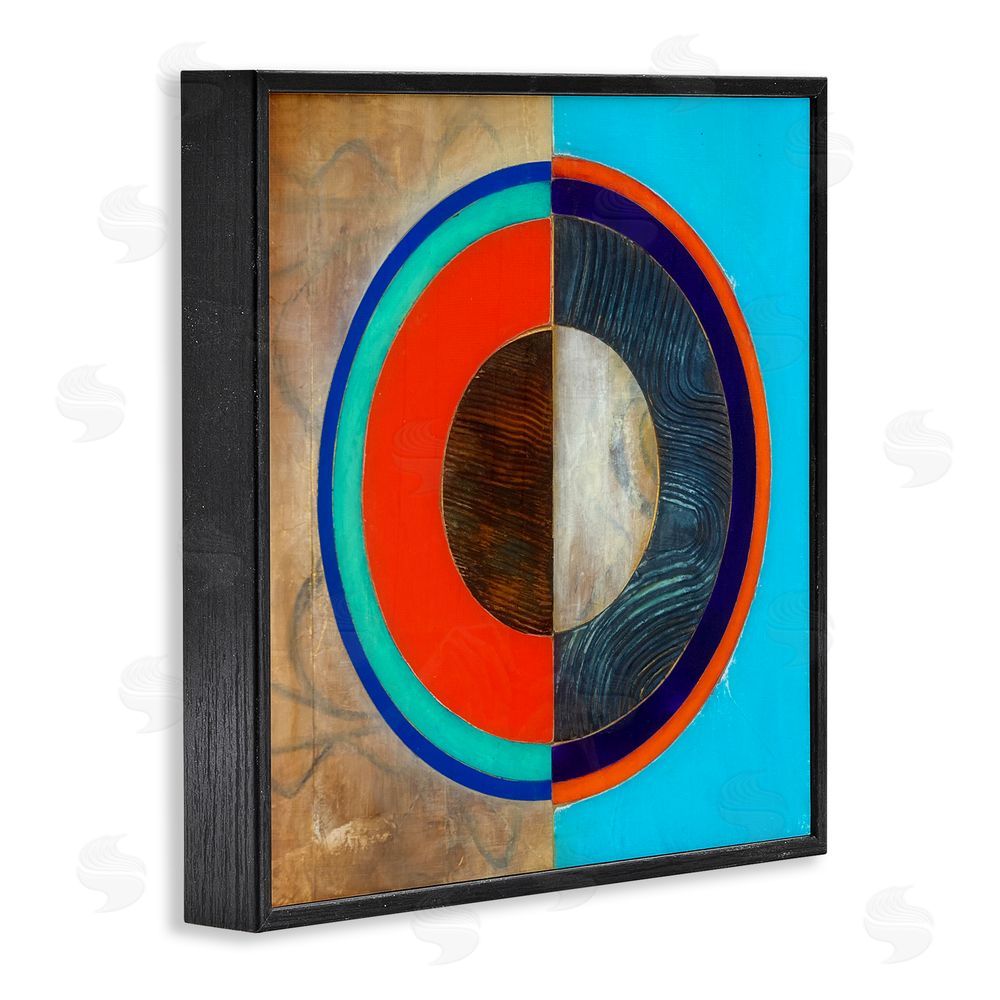 Matthew Finger Red Arc Summer Circle Black Framed Giclee Wall Art Print