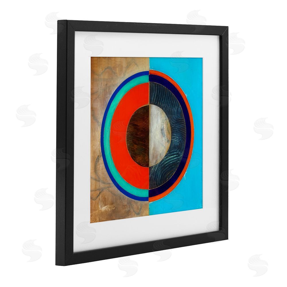 Matthew Finger Red Arc Summer Circle Black Framed Print Under Glass Wall Art