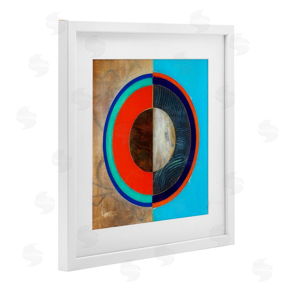 Matthew Finger Red Arc Summer Circle White Framed Print Under Glass Wall Art