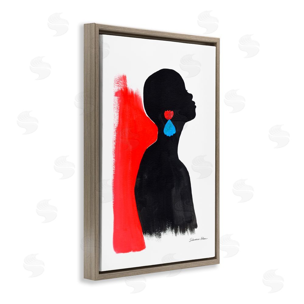 Simone Elum Dreaming In Color Brown Floating Frame Canvas Wall Art Print