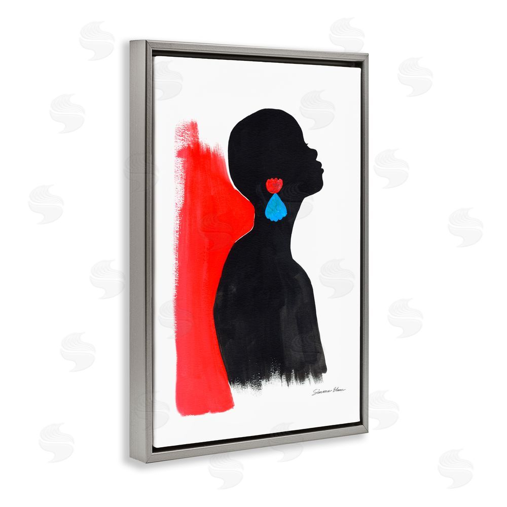 Simone Elum Dreaming In Color Gray Floating Frame Canvas Wall Art Print