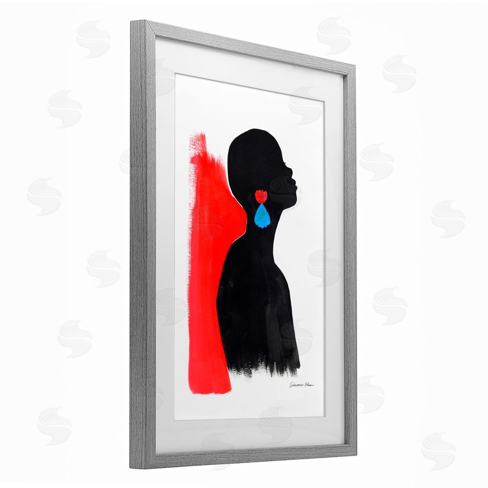 Simone Elum Dreaming In Color Gray Framed Print Under Glass Wall Art