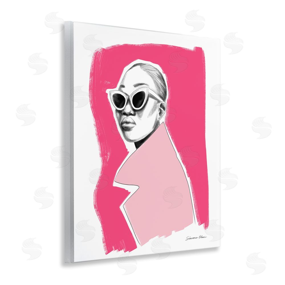 Simone Elum Pink Attitude Fashion Portrait Wall Plaque Printed Art