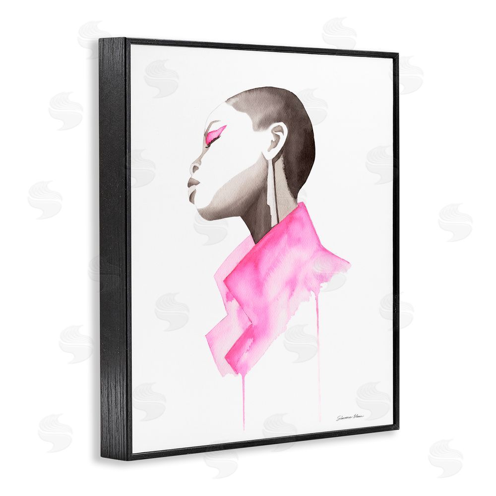 Simone Elum Pink Jacket Elegance Portrait Black Framed Giclee Wall Art Print