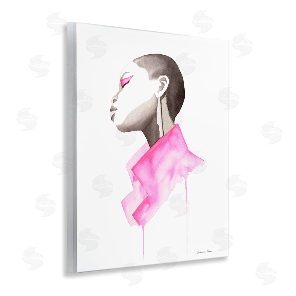 Simone Elum Pink Jacket Elegance Portrait Wall Plaque Printed Art