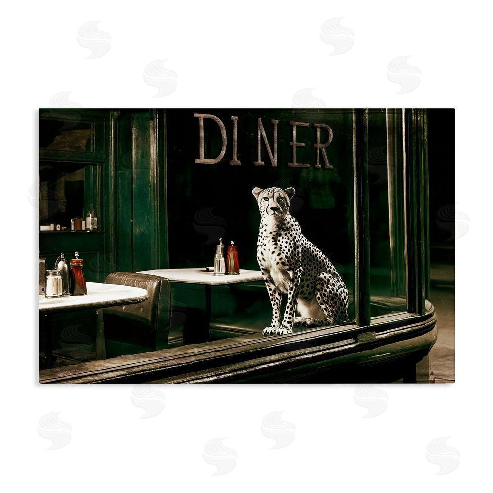 Annabelle Hall Diner Sentry Leopard Stretched Canvas Wall Art
