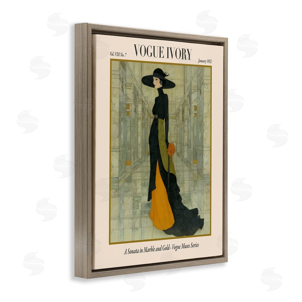 A Barefoot Stylist Ivory Hall Magazine Brown Floating Frame Canvas Wall Art Print