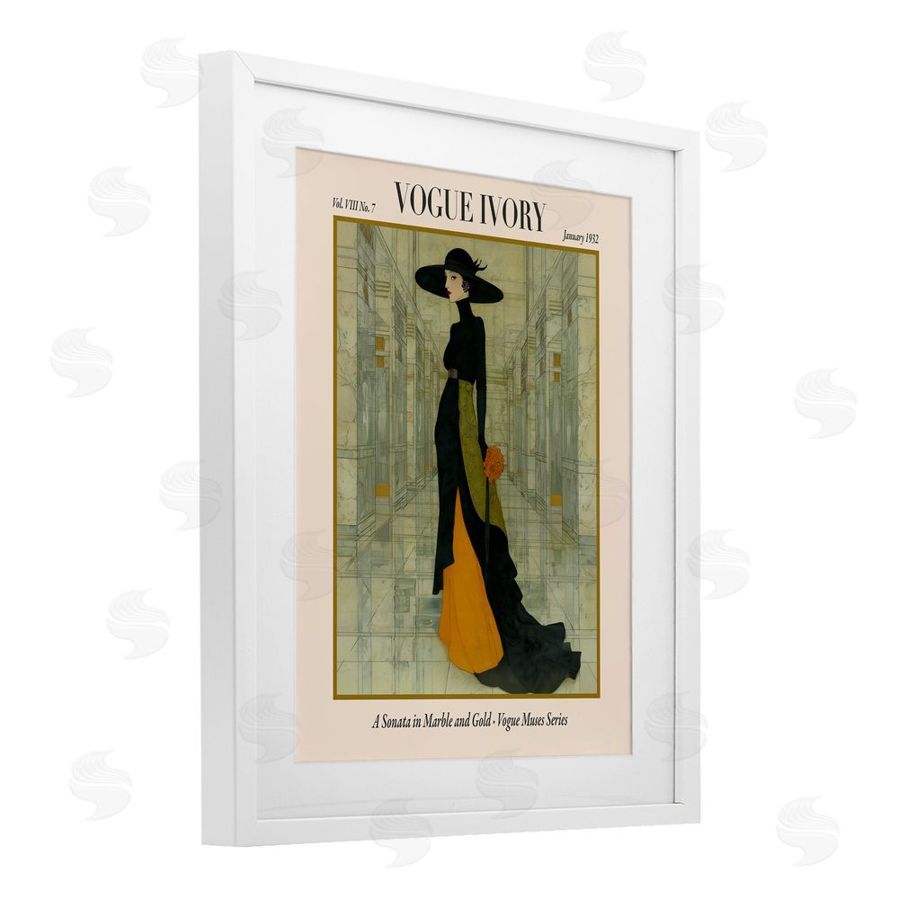 A Barefoot Stylist Ivory Hall Magazine White Framed Print Under Glass Wall Art