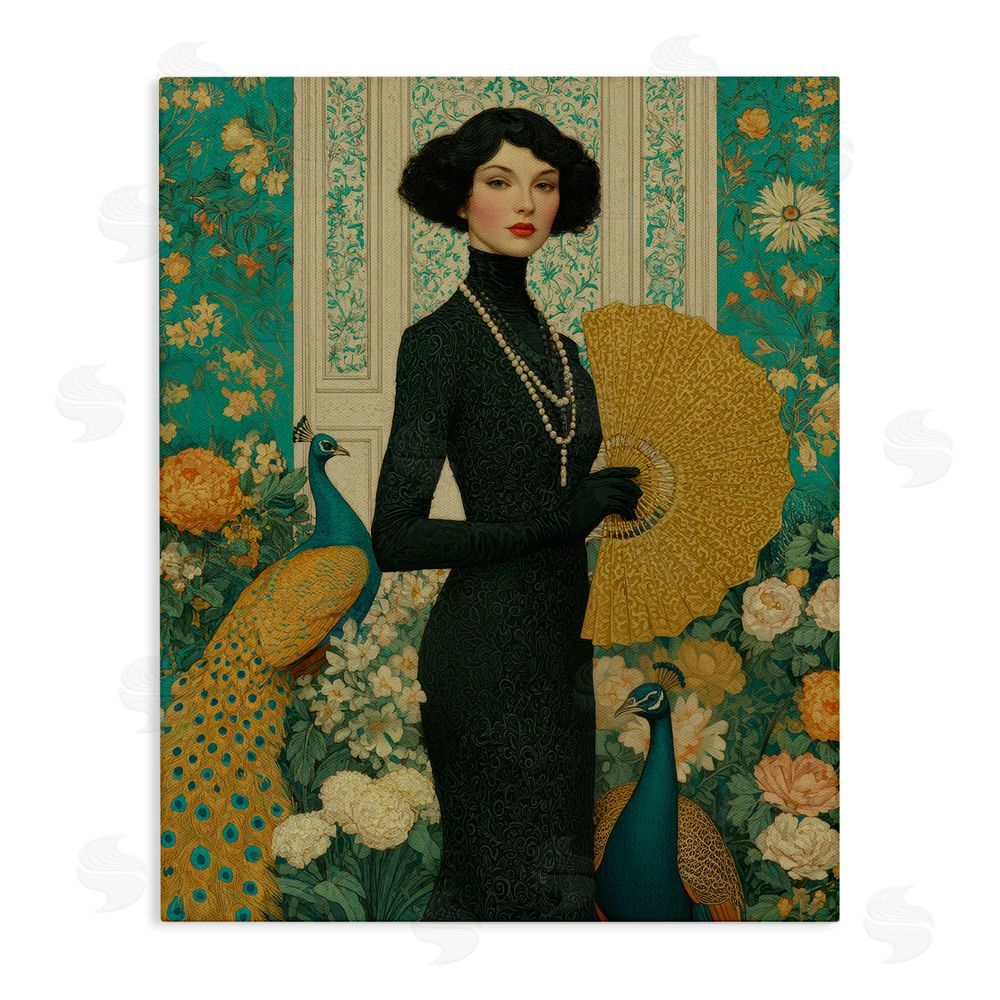 A Barefoot Stylist Floral Velvet Reign Stretched Canvas Wall Art