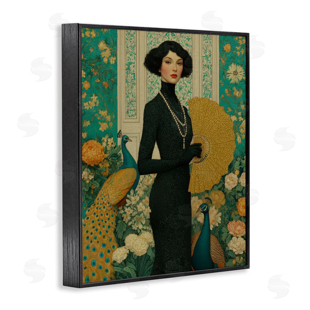 A Barefoot Stylist Floral Velvet Reign Black Framed Giclee Wall Art Print