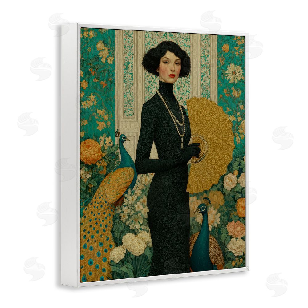 A Barefoot Stylist Floral Velvet Reign White Framed Giclee Wall Art Print