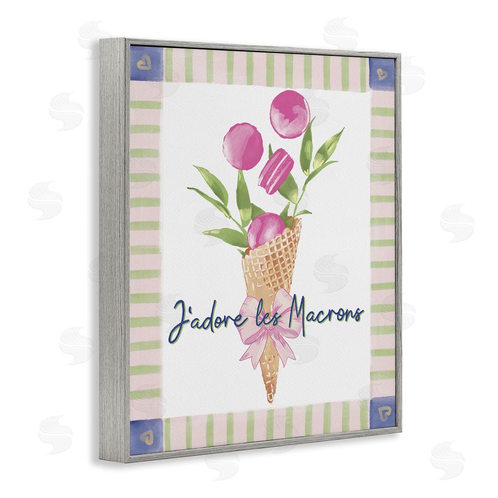 Radhika Modi Les Macarons Waffle Cone Gray Framed Giclee Wall Art Print
