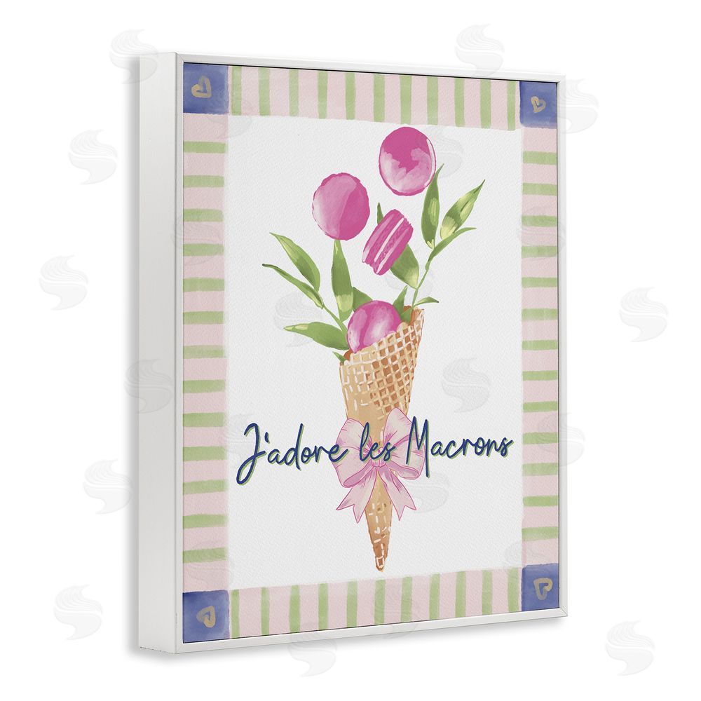 Radhika Modi Les Macarons Waffle Cone White Framed Giclee Wall Art Print