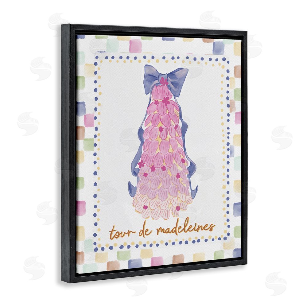 Radhika Modi Pink Tower of Madeleines Black Floating Frame Canvas Wall Art Print