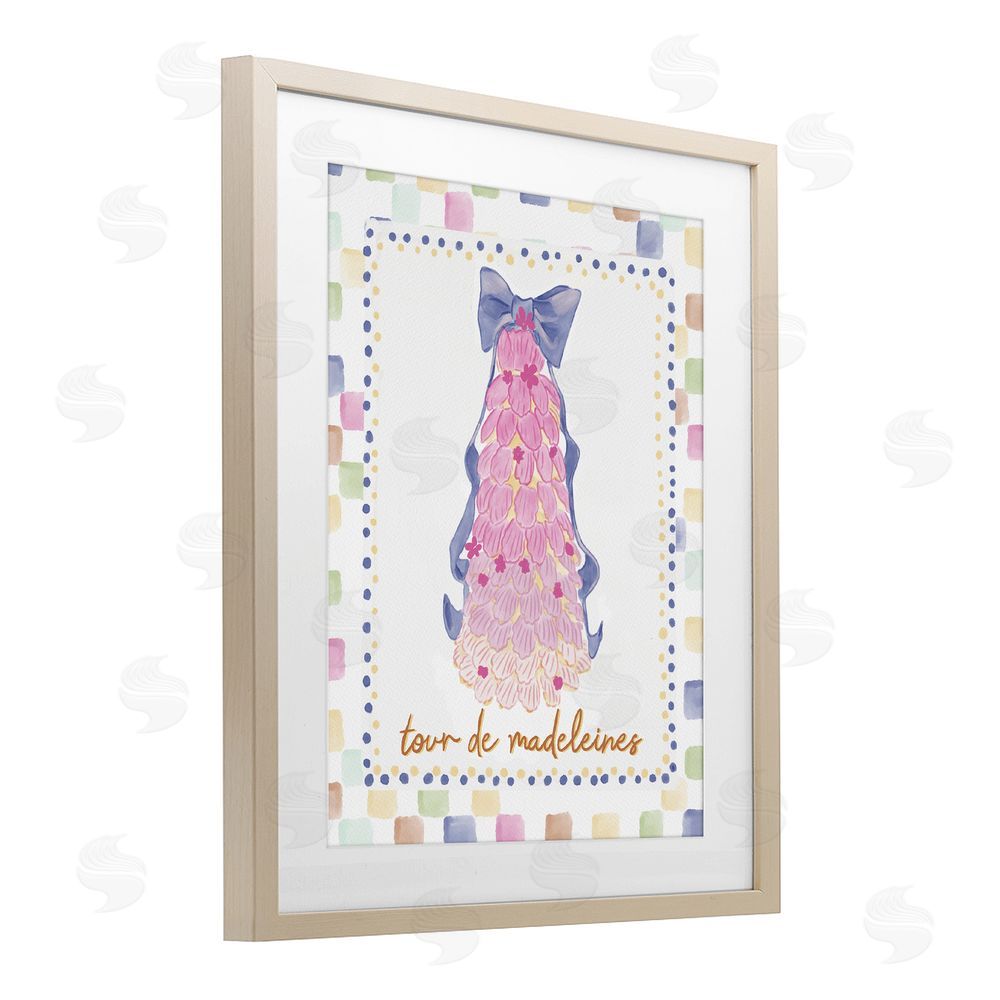 Radhika Modi Pink Tower of Madeleines Brown Framed Print Under Glass Wall Art