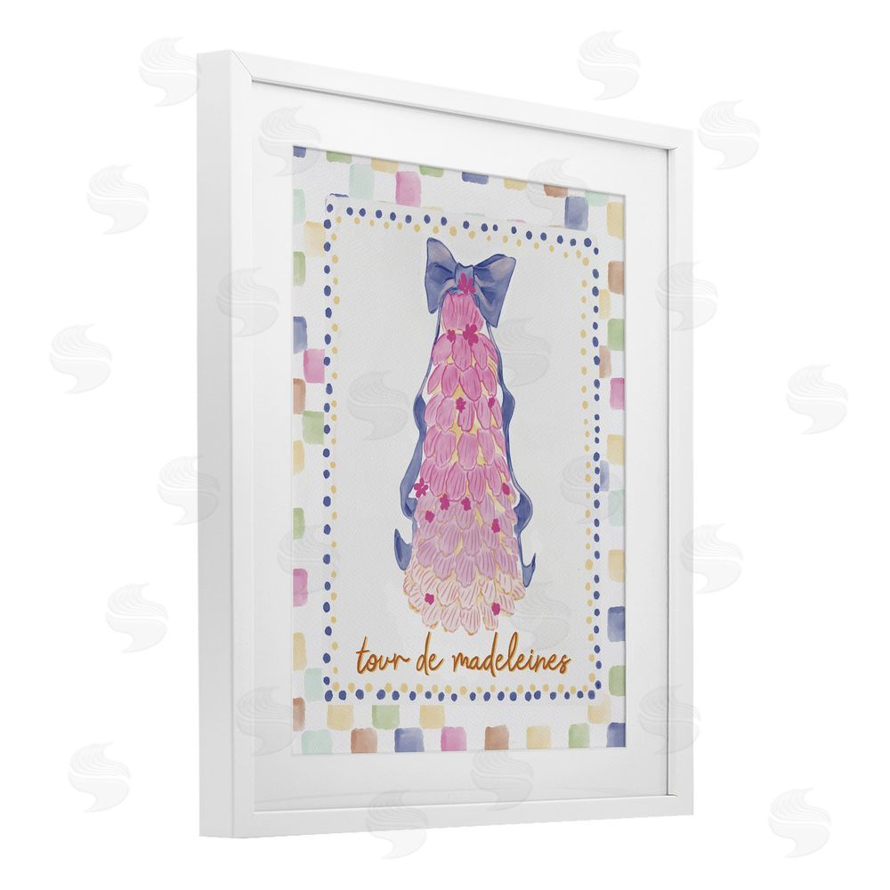 Radhika Modi Pink Tower of Madeleines White Framed Print Under Glass Wall Art