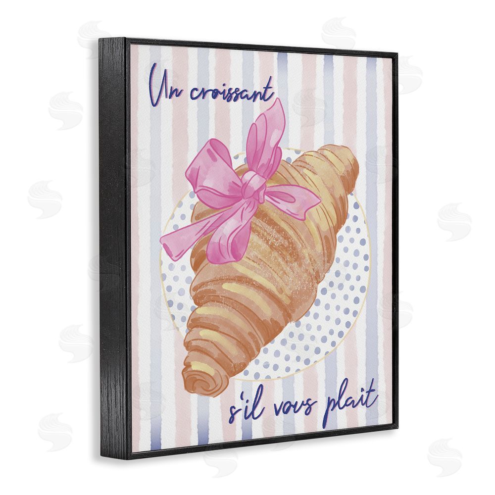 Radhika Modi Croissant Please with Ribbon Black Framed Giclee Wall Art Print