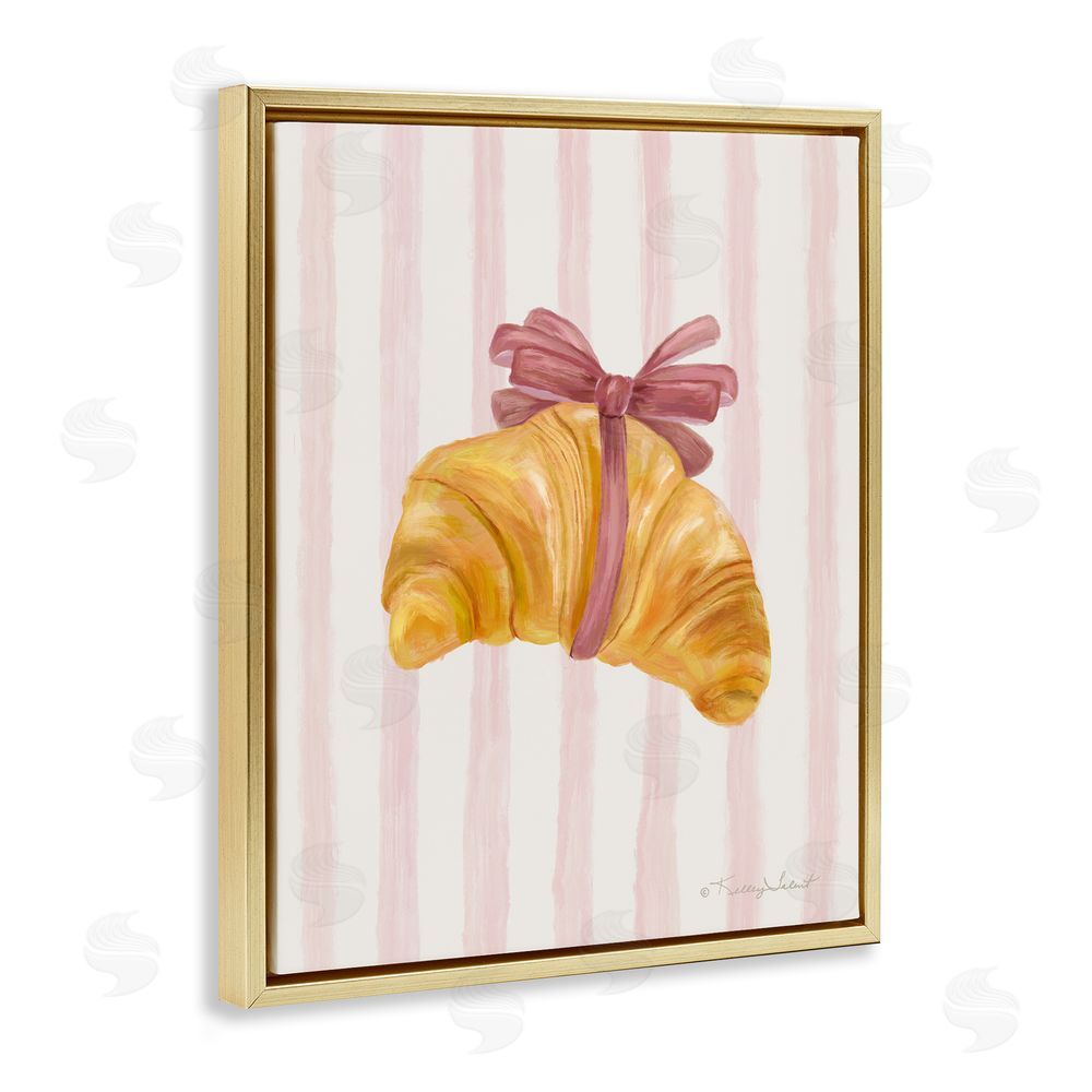Kelley Talent For The Love Of Croissant Gold Floating Frame Canvas Wall Art Print