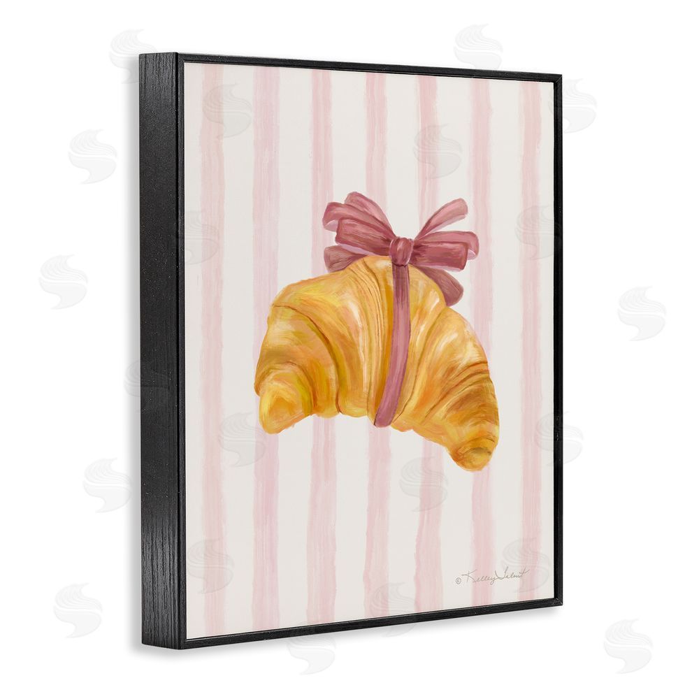 Kelley Talent For The Love Of Croissant Black Framed Giclee Wall Art Print