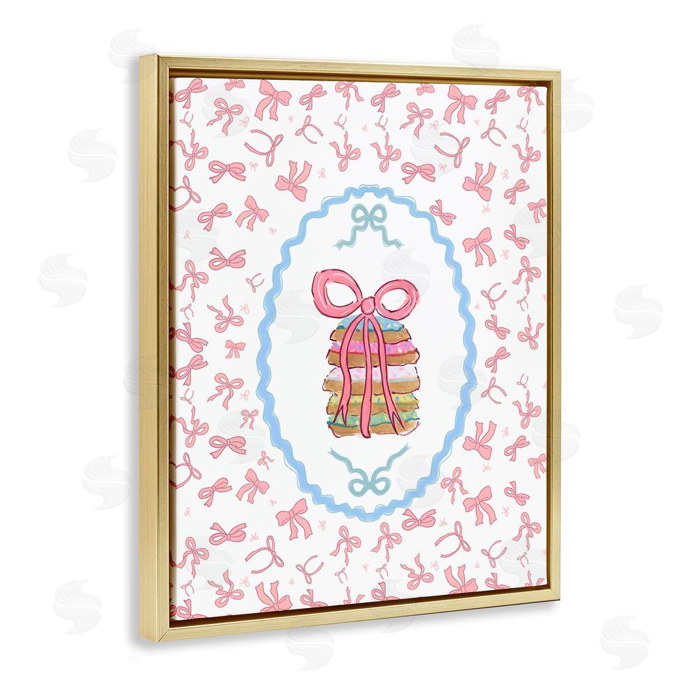Vanessa Piche Piche Cookies with Ribbons Gold Floating Frame Canvas Wall Art Print