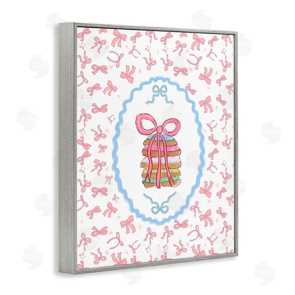 Vanessa Piche Piche Cookies with Ribbons Gray Framed Giclee Wall Art Print