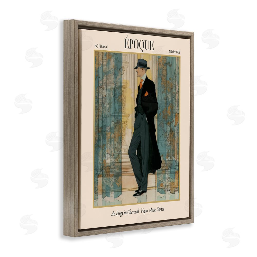 A Barefoot Stylist The Gentleman Magazine Brown Floating Frame Canvas Wall Art Print