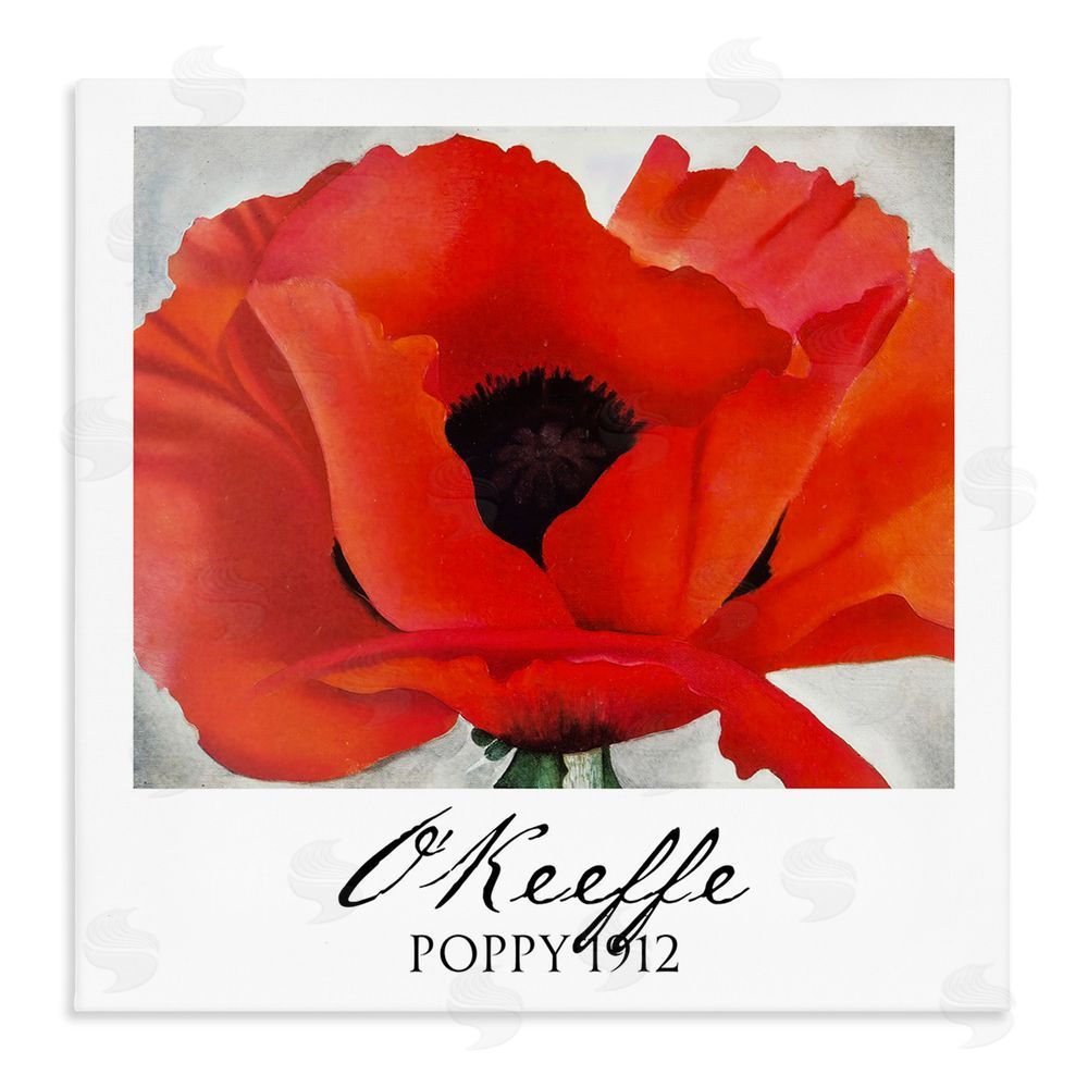 Vintage Hustle O'Keeffe Poppy Radiance Stretched Canvas Wall Art Print