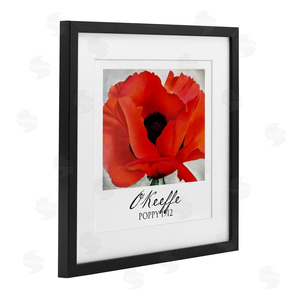 Vintage Hustle O'Keeffe Poppy Radiance Black Framed Print Under Glass Wall Art