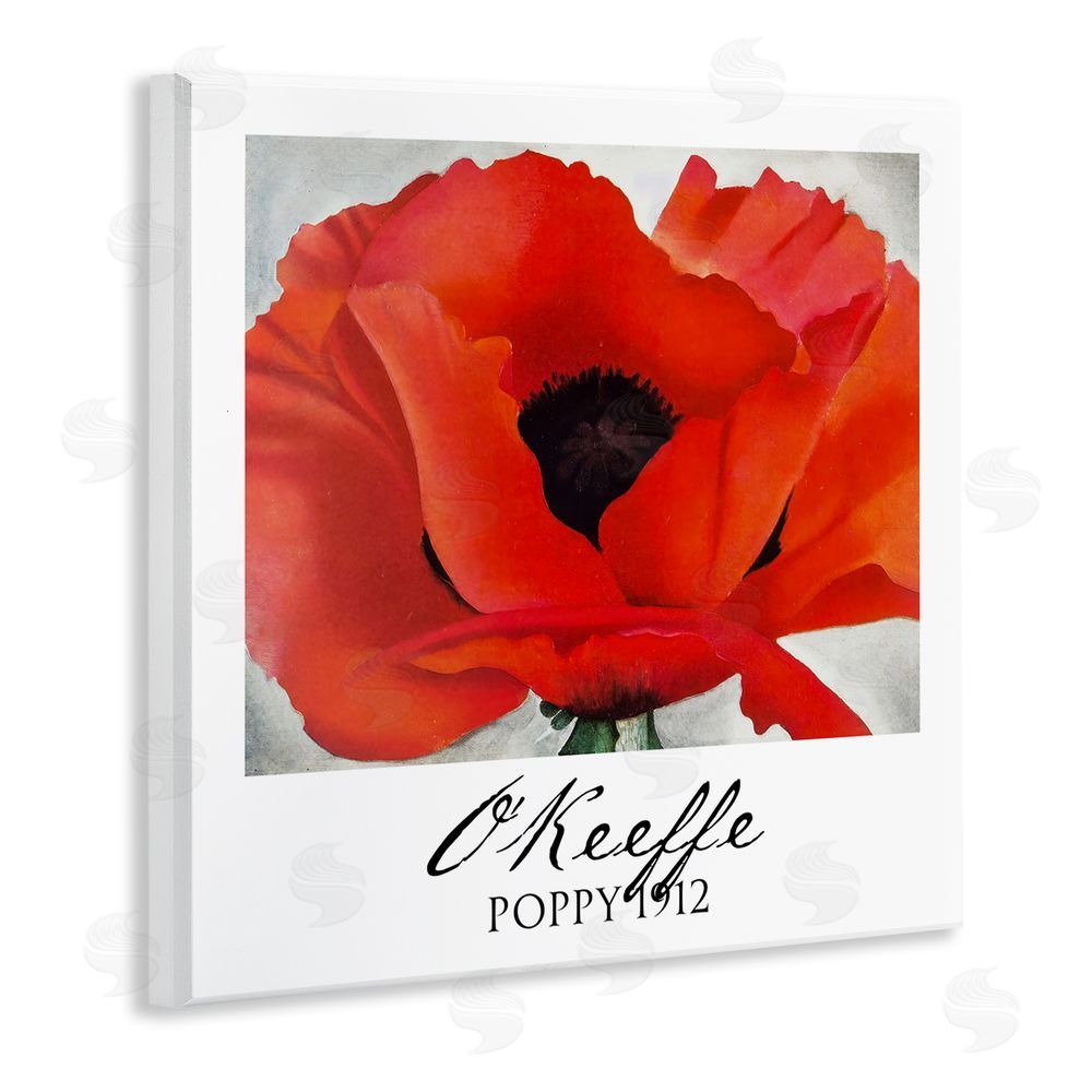 Vintage Hustle O'Keeffe Poppy Radiance Wooden Wall Plaque Art Print