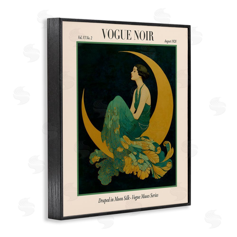 A Barefoot Stylist Draped In Moon Silk Black Framed Giclee Wall Art Print