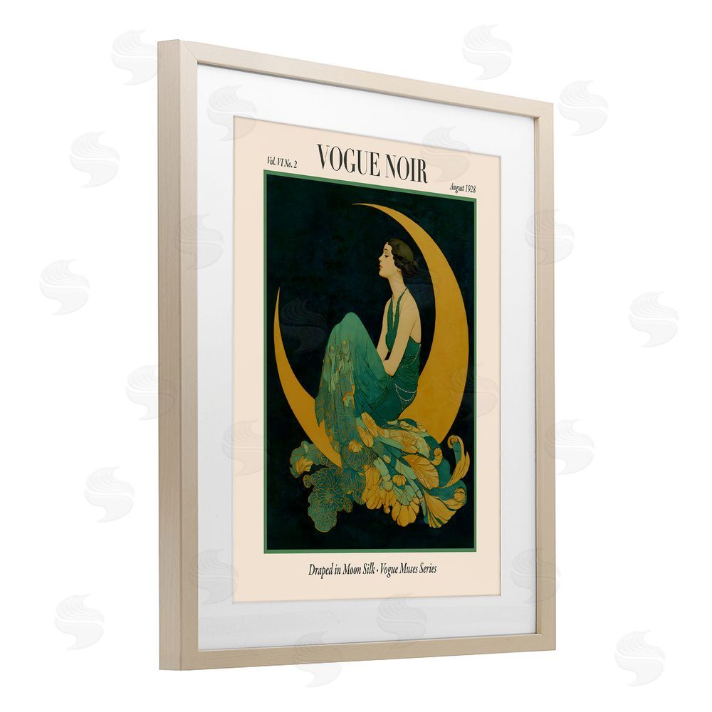 A Barefoot Stylist Draped In Moon Silk Birch Framed Print Under Glass Wall Art