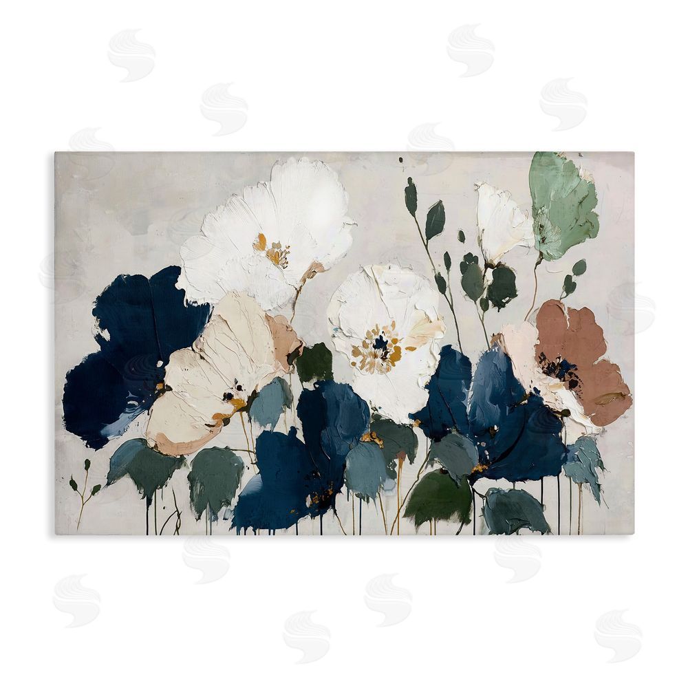 Annabelle Hall Indigo Botanica Garden Stretched Canvas Wall Art Print