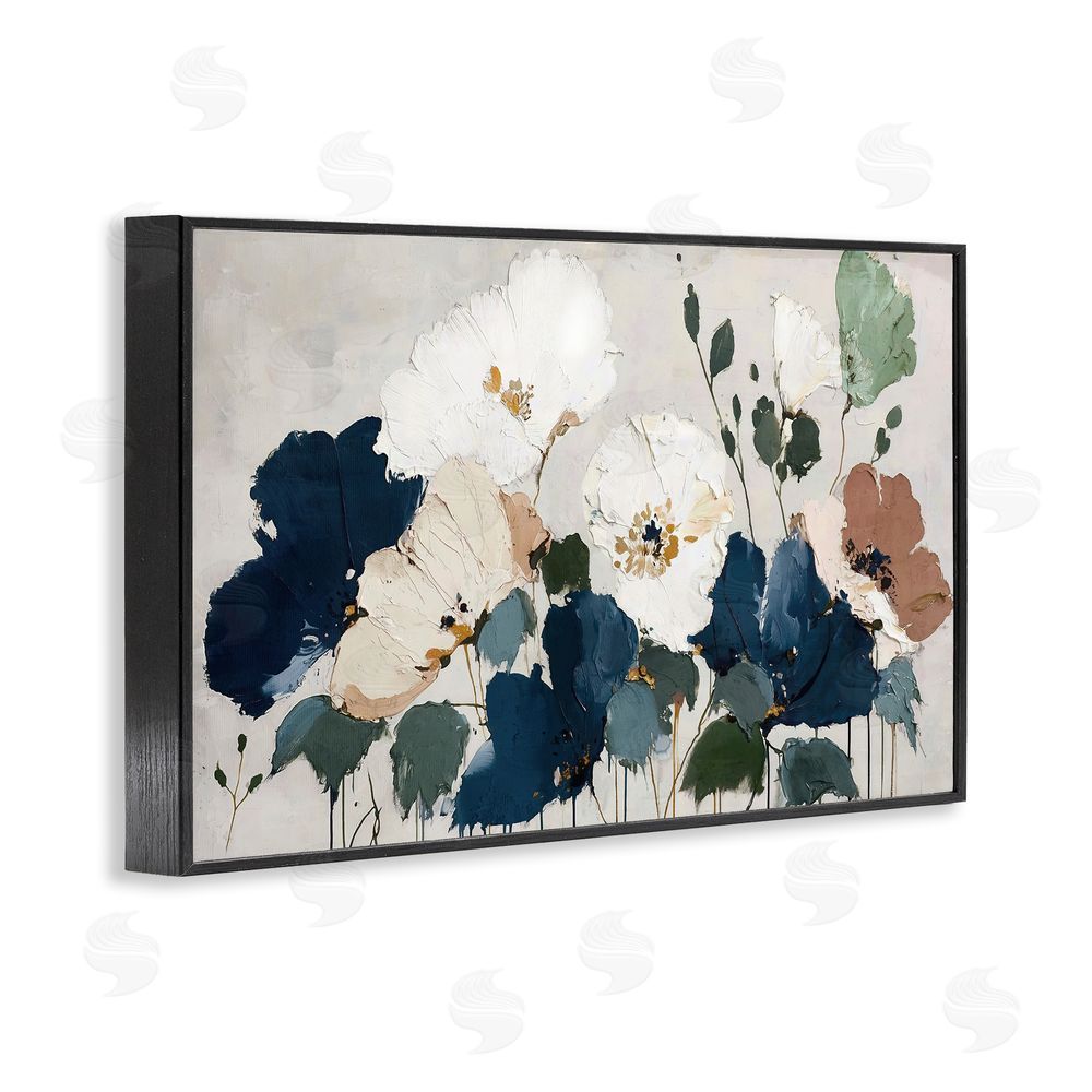 Annabelle Hall Indigo Botanica Garden Black Framed Giclee Wall Art Print