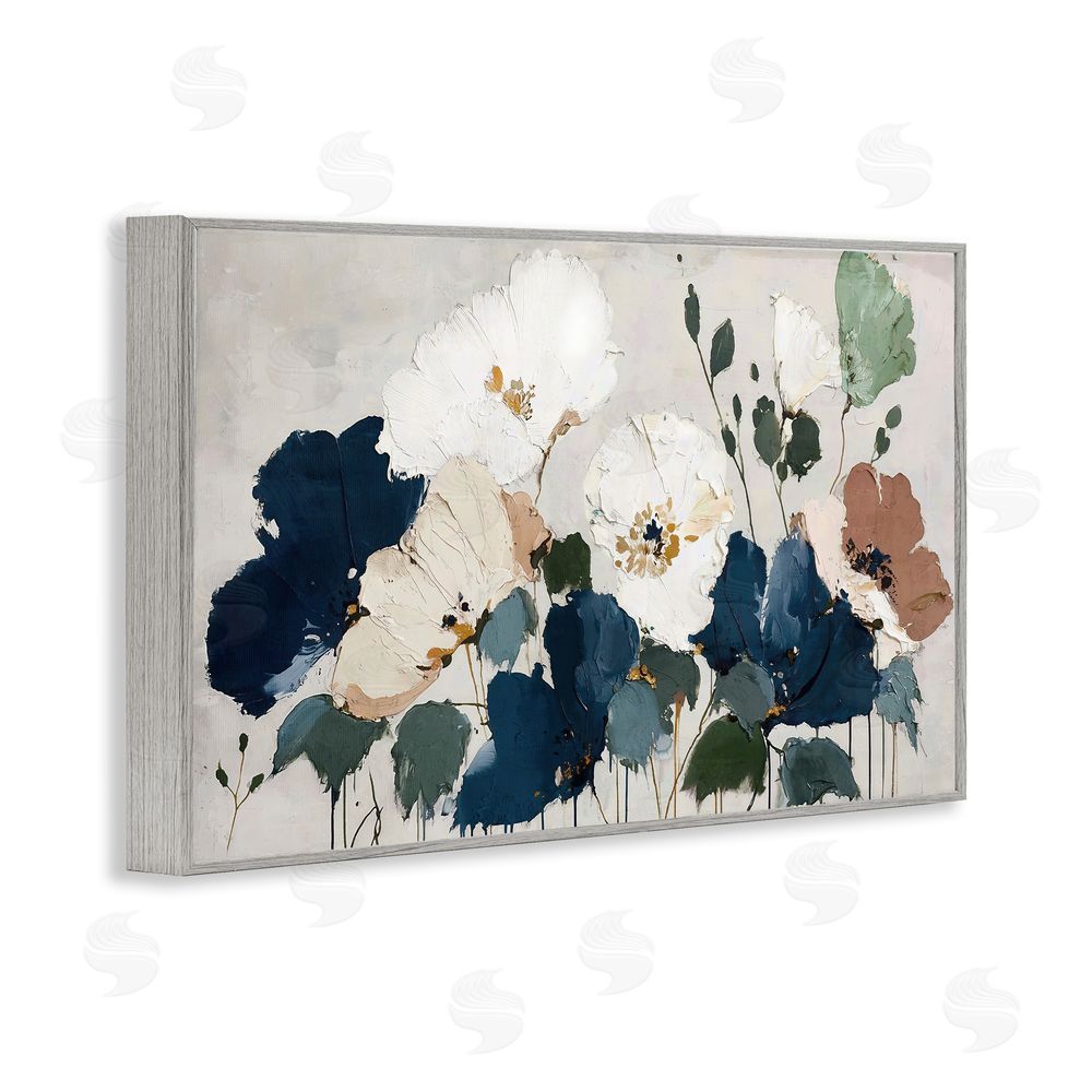 Annabelle Hall Indigo Botanica Garden Gray Framed Giclee Wall Art Print