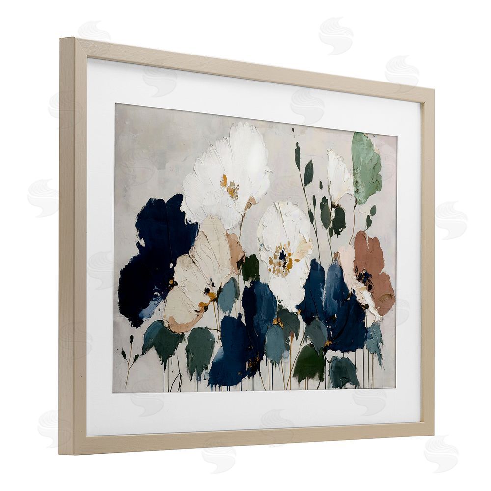 Annabelle Hall Indigo Botanica Garden Brown Framed Print Under Glass Wall Art