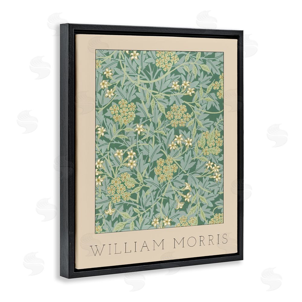 Stupell Studio William Morris Green Tones Black Floating Frame Canvas Wall Art Print