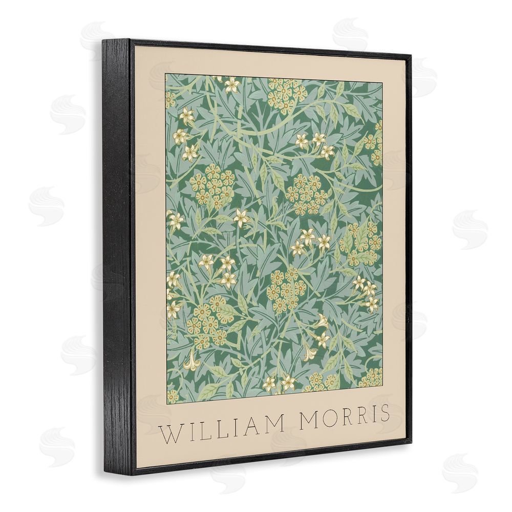 Stupell Studio William Morris Green Tones Black Framed Giclee Wall Art Print