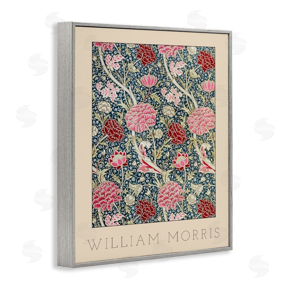 Lil' Rue Ornate Intertwined Flower Classic Gray Framed Giclee Wall Art Print
